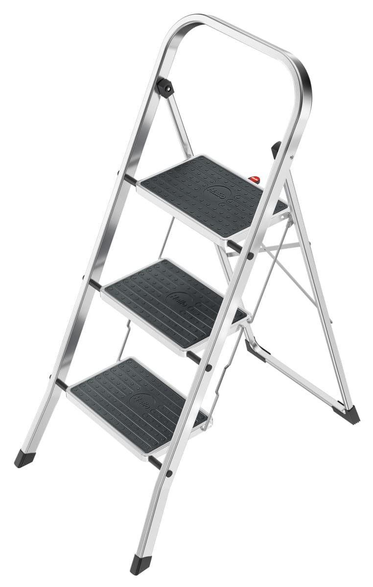 Стремянка Hailo K70 StandartLine сталь+алюминий 3 широкие ступени с ковриком