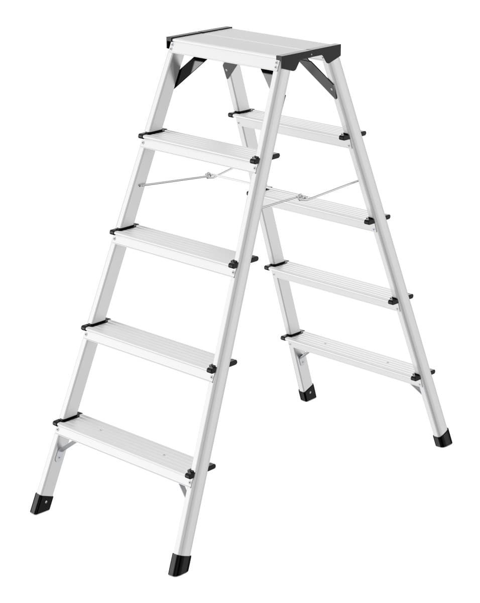 Стремянка алюминиевая 2-х сторонняя Hailo D60 StandardLine 2х5 ступеней